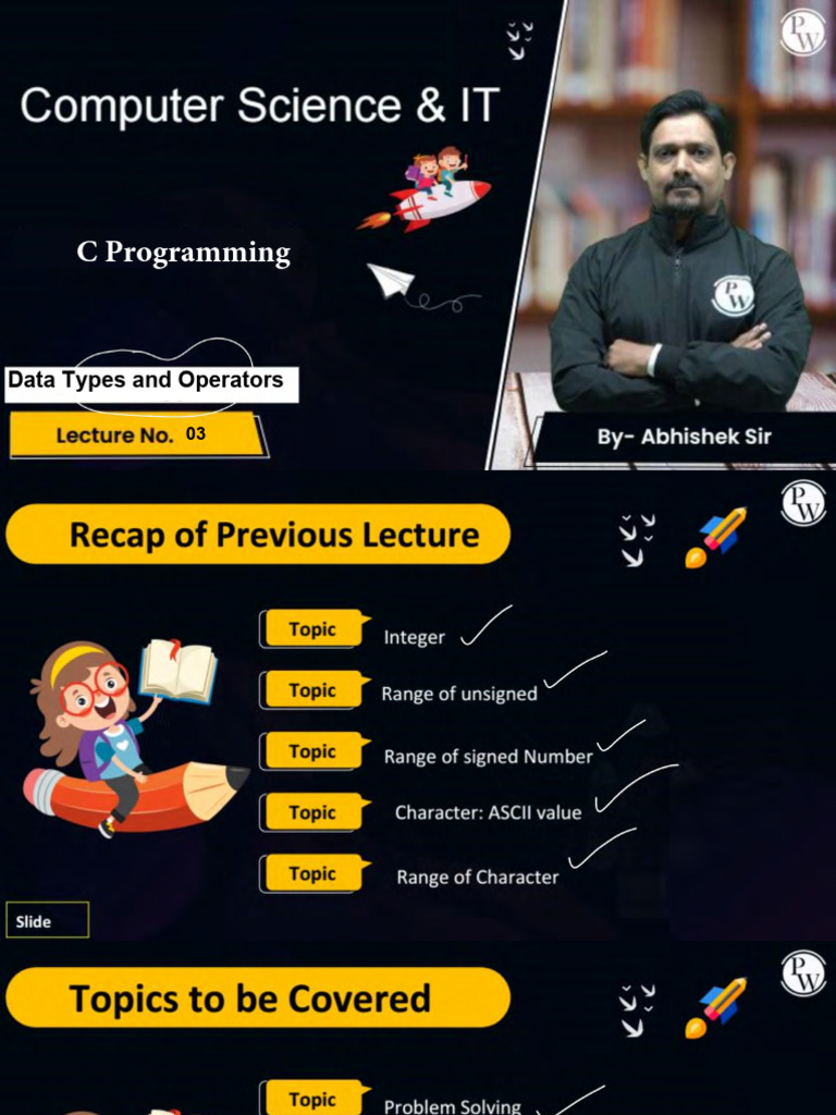 Data Types and Operators 03 - Class Notes | PDF