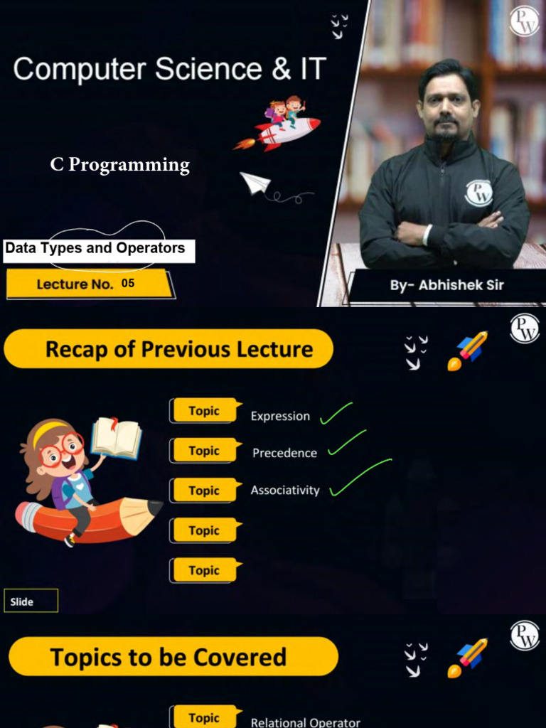Data Types and Operators 05 - Class Notes | PDF