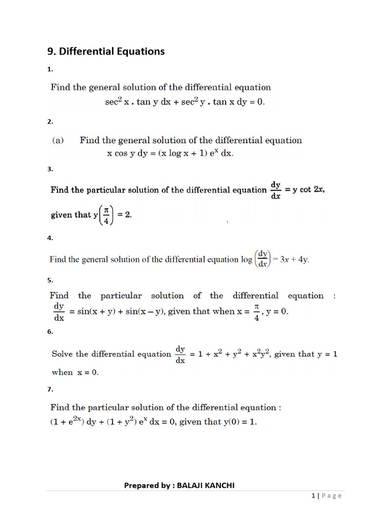 Differential Equations | PDF
