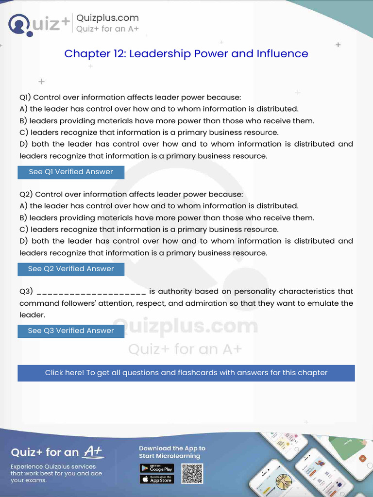 Control Over Information Affects Leader Power Because | PDF