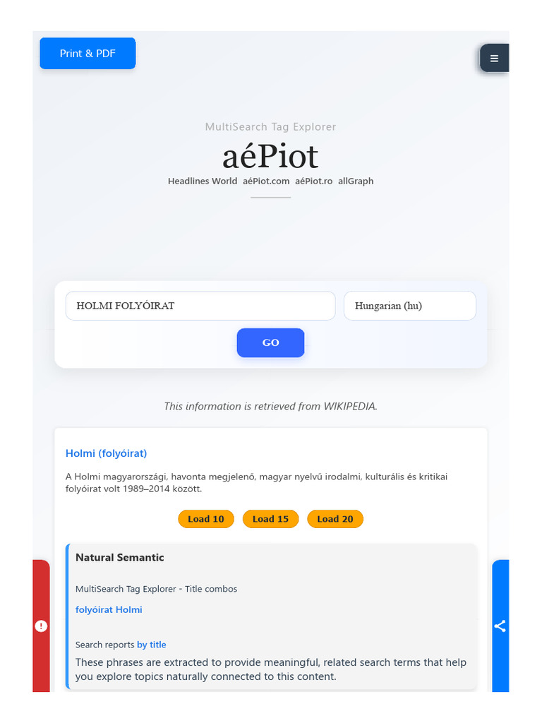 HOLMI FOLYÓIRAT - Advanced MultiSearch Tag Explorer | PDF