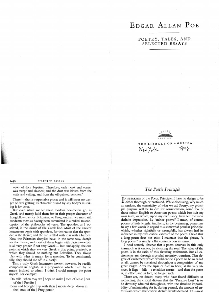 Poe Poetic Principle-1 | PDF
