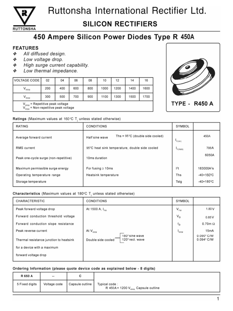 R450a..c (1) Power Diode Data Shee | PDF