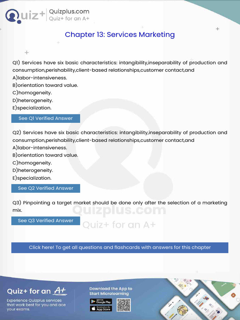 Services Have Six Basic Characteristics Intangibilityinseparability of ...