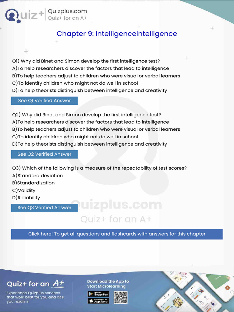 Why Did Binet and Simon Develop The First Intelligence Test | PDF ...
