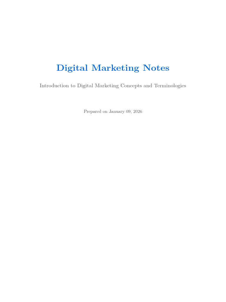 Digital Marketing Notes | PDF