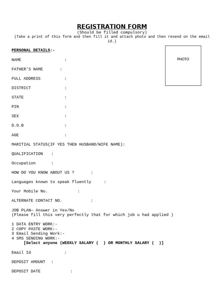 Registration Form New | PDF