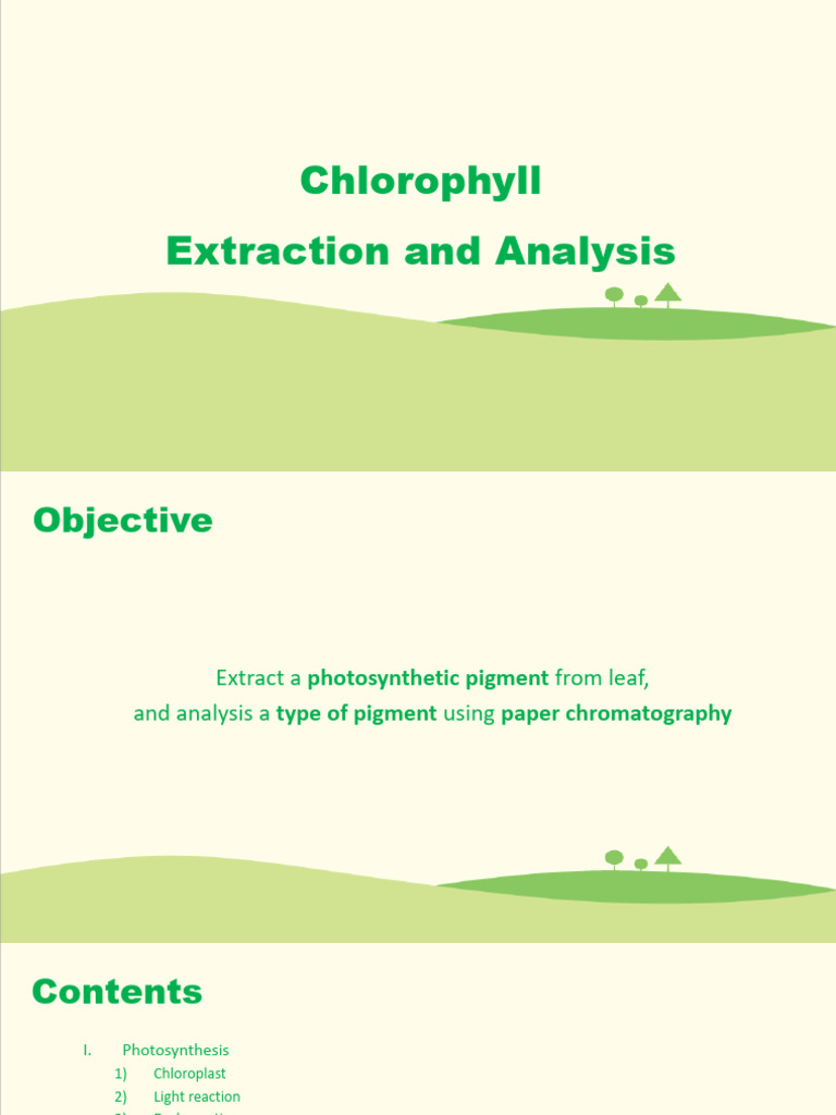 10 - Chlorophyll Extraction and Analysis | PDF | Photosynthesis ...