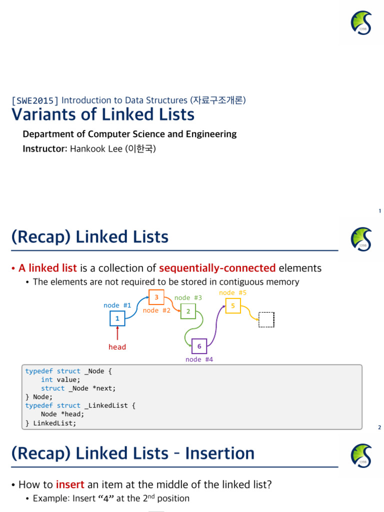 07 Variants of Linked Lists | PDF | Object Oriented Programming ...