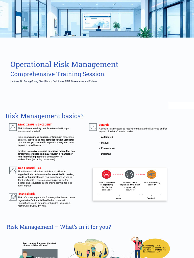Lecture On Operational Risk Management | PDF | Risk Management | Risk