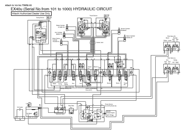 Ex40 Hyd Diagram | PDF | Valve | Engines