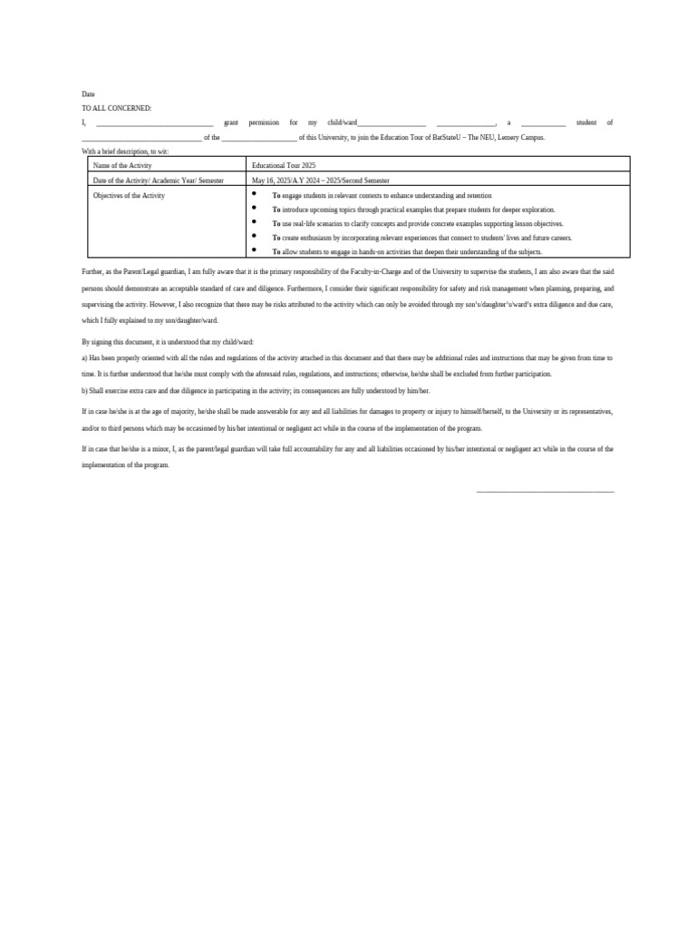 Date | PDF | Legal Guardian | Legal Liability