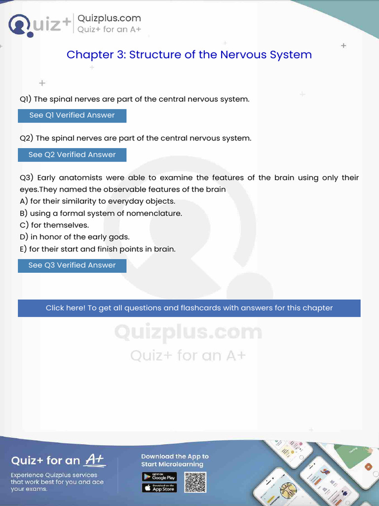 The Spinal Nerves Are Part of The Central Nervous System | PDF ...