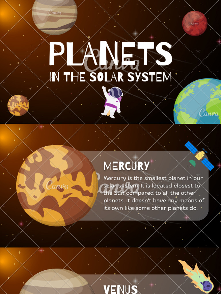 Planets in The Solar System Presentation in Brown Black Illustrative ...