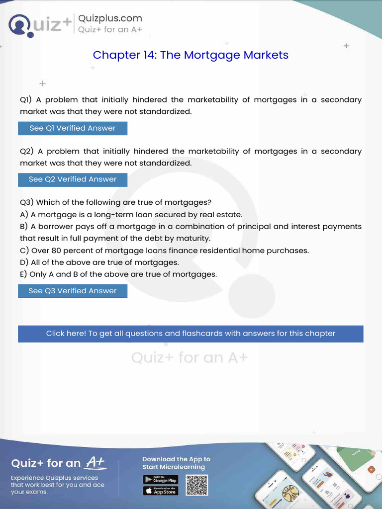 A Problem That Initially Hindered The Marketability of Mortgages in A ...