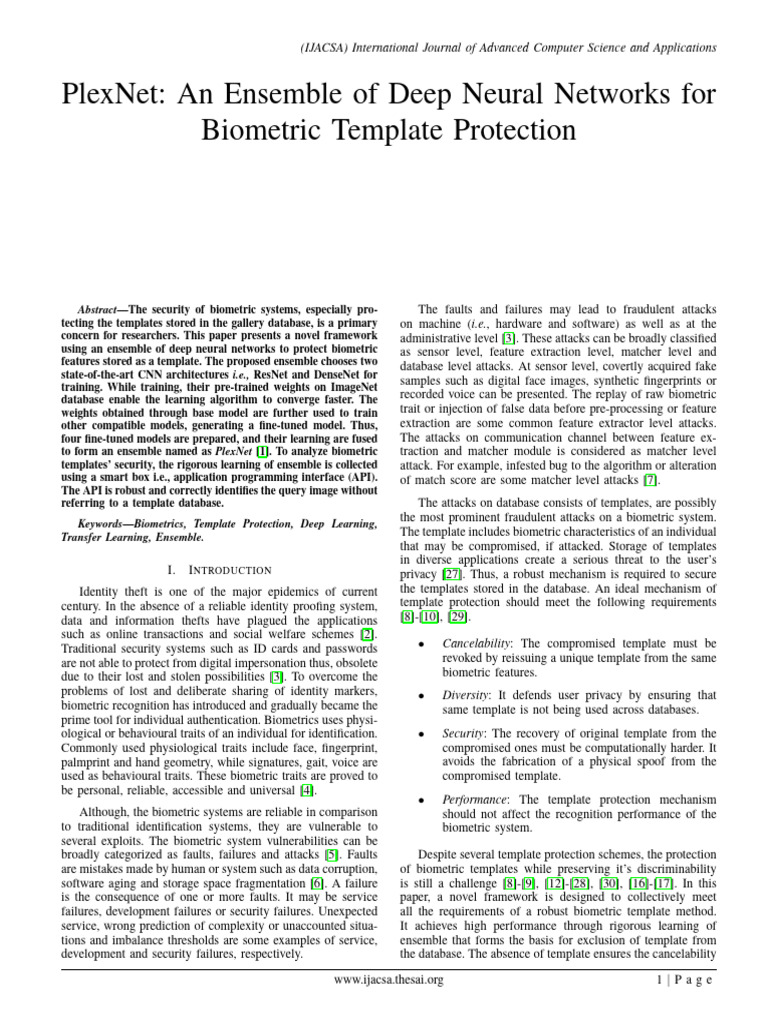 PlexNet An Ensemble of Deep Neural Networks - 2 | PDF | Biometrics ...