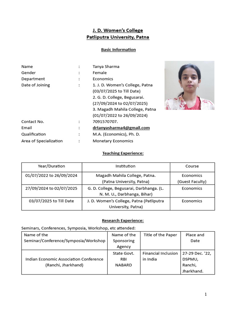 Tanya New Profile | PDF | Sustainability | Economies