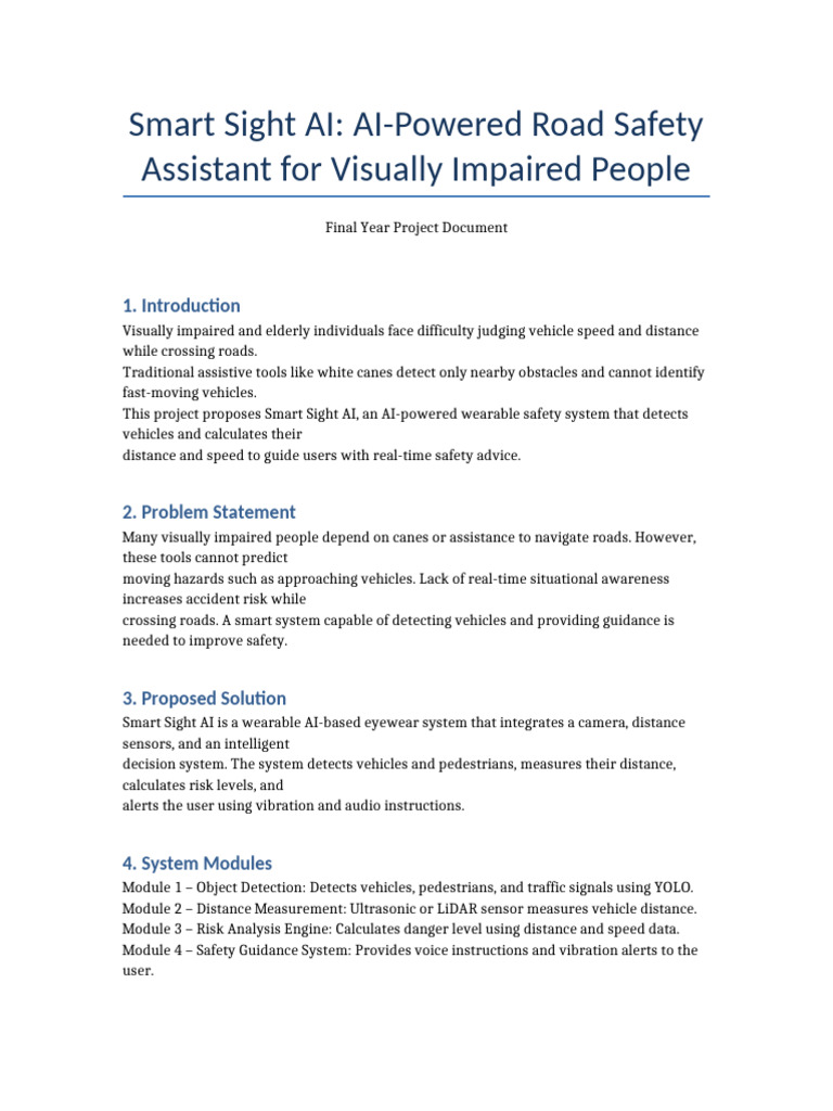 Smart Sight Ai Project Document Updated | PDF | Artificial Intelligence ...