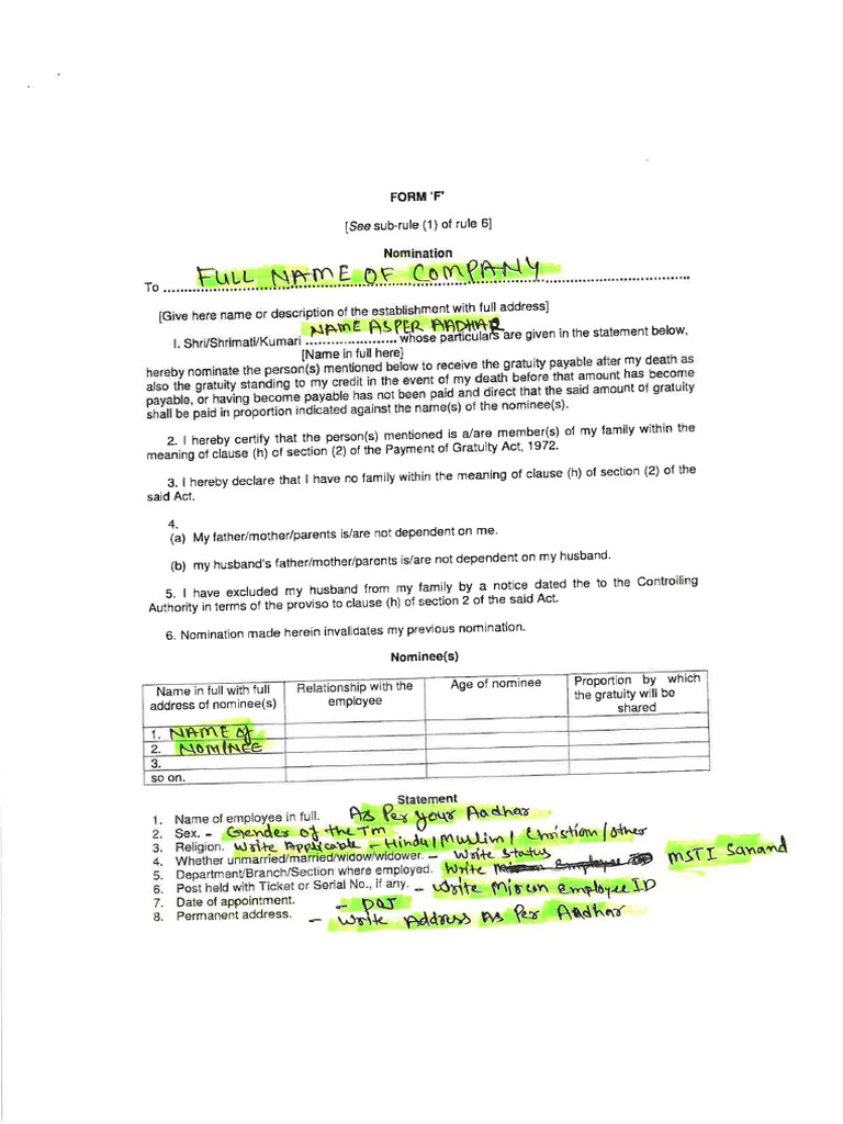 Form F | PDF