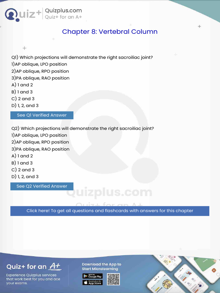 Which Projections Will Demonstrate The Right Sacroiliac Joint1Ap ...