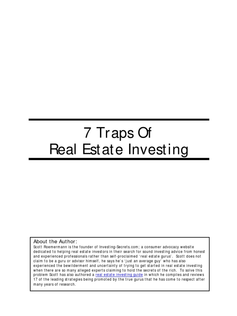 Real Estate Investing Guide 7 Traps of Real Estate Investing PDF