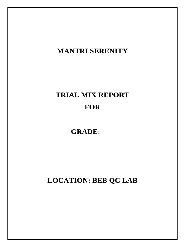 Trial Mix Report | PDF