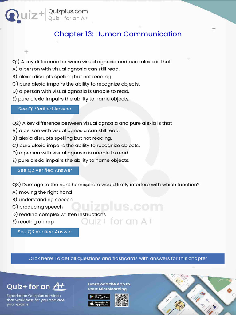 A Key Difference Between Visual Agnosia and Pure Alexia Is That | PDF