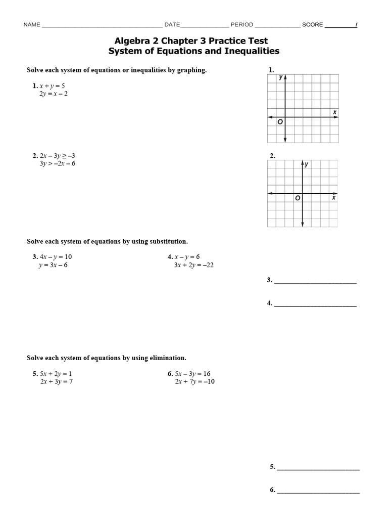 Ch3 Practice Test (2D) | PDF | Matrix (Mathematics) | Mathematical Objects