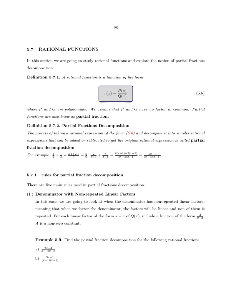 Partial Fractions Decomposition | PDF | Elementary Mathematics ...