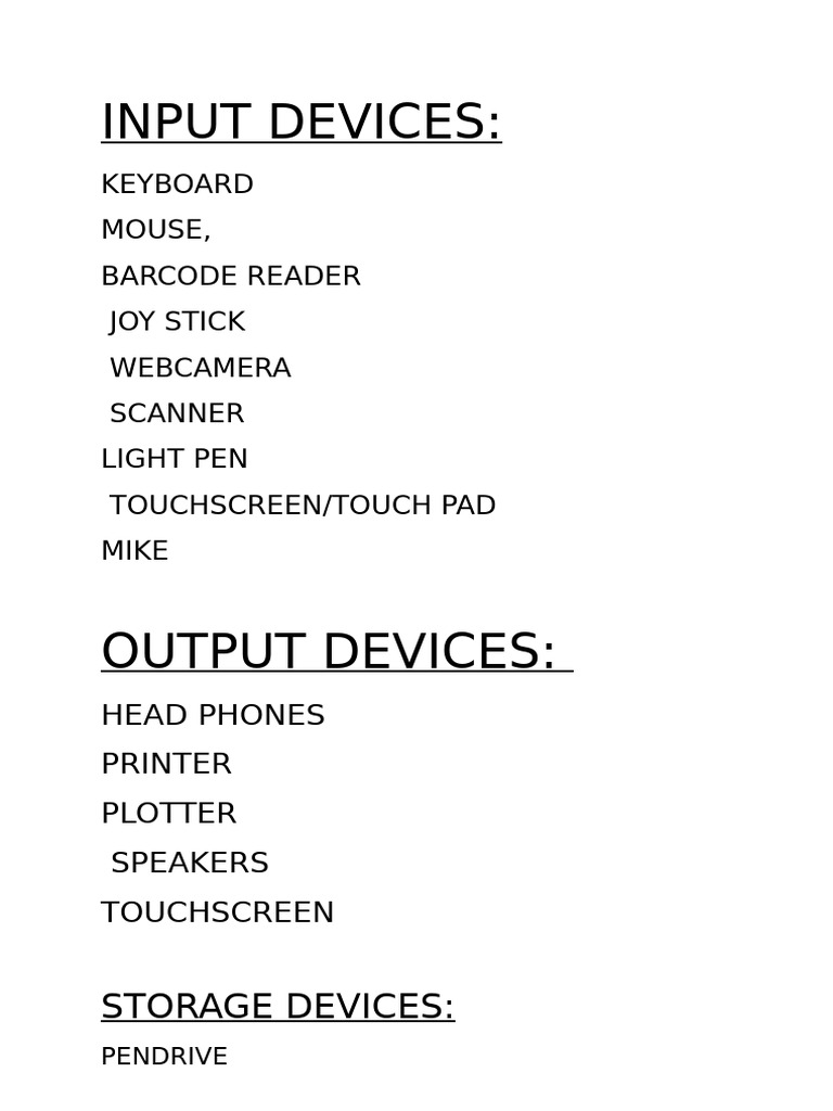 Input Devices | PDF