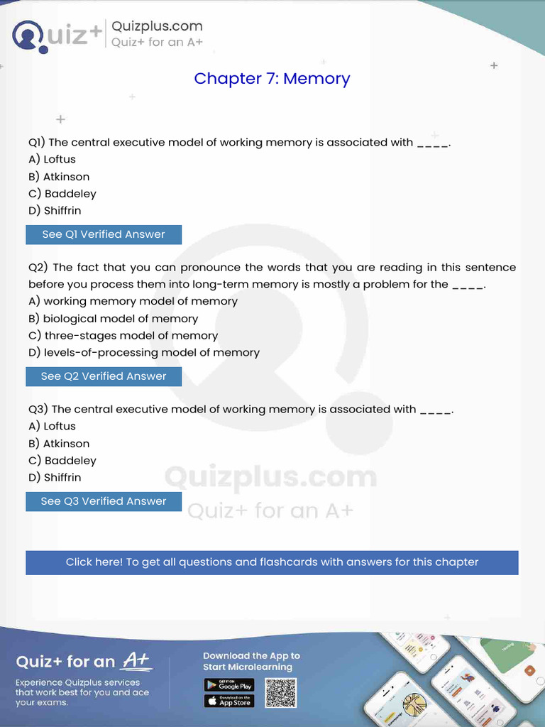 The Central Executive Model of Working Memory Is Associated With | PDF ...