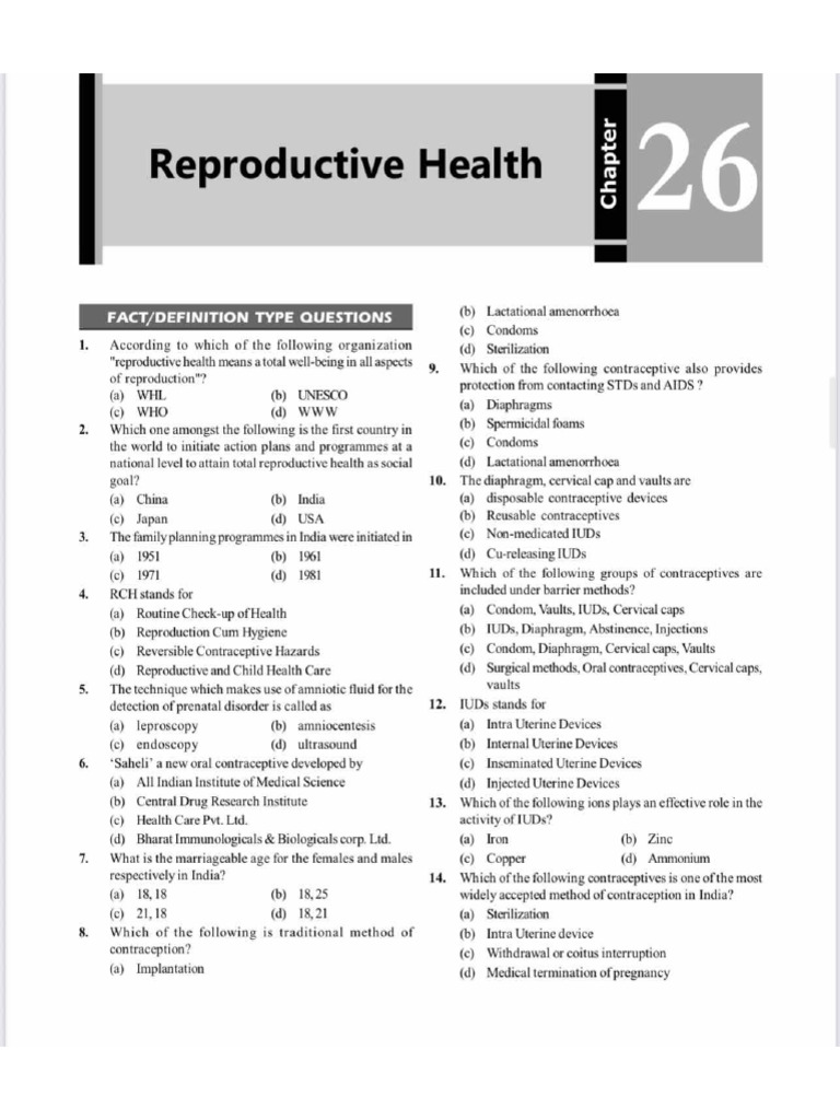 Reproductive Health Questions | PDF