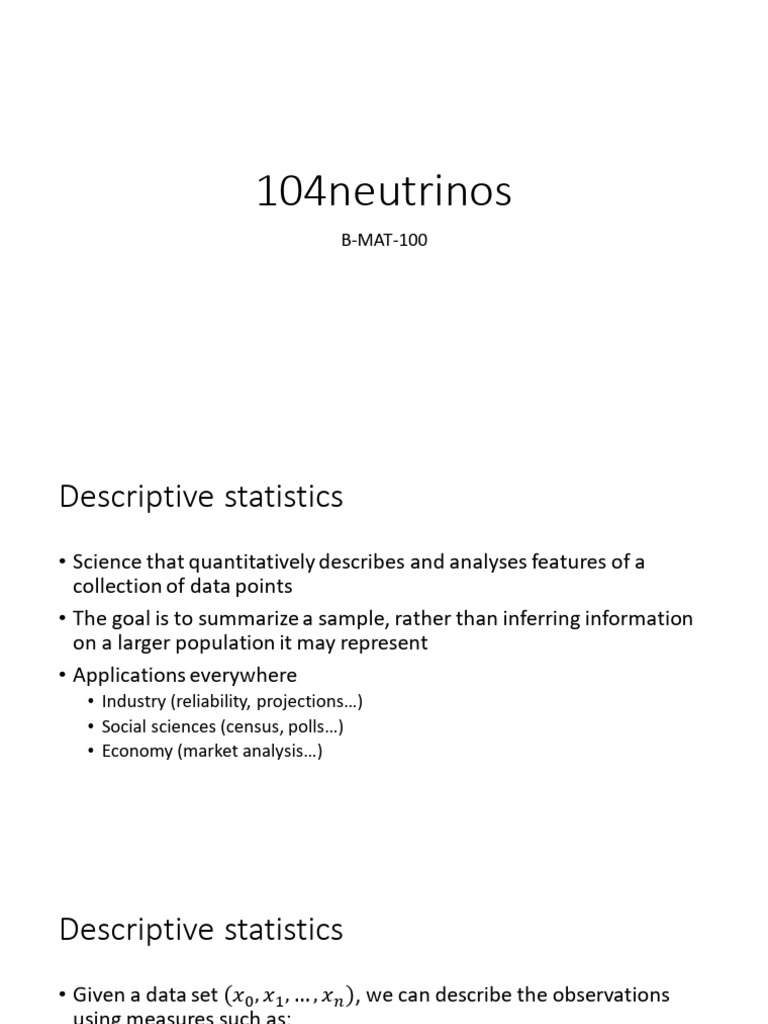104neutrinos Bootstrap | PDF | Mean | Statistics