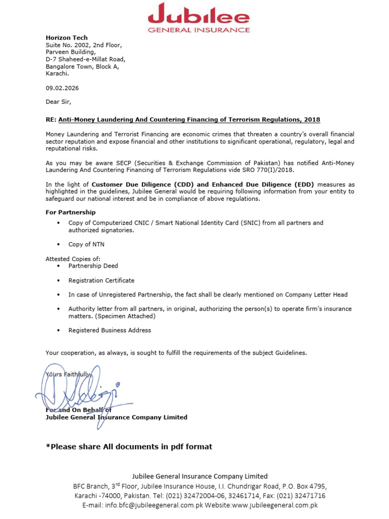 AML Letter | PDF