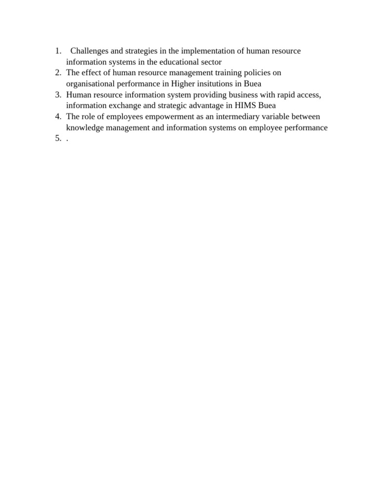 Challenges and Strategies in The Implementation of Human Resource ...