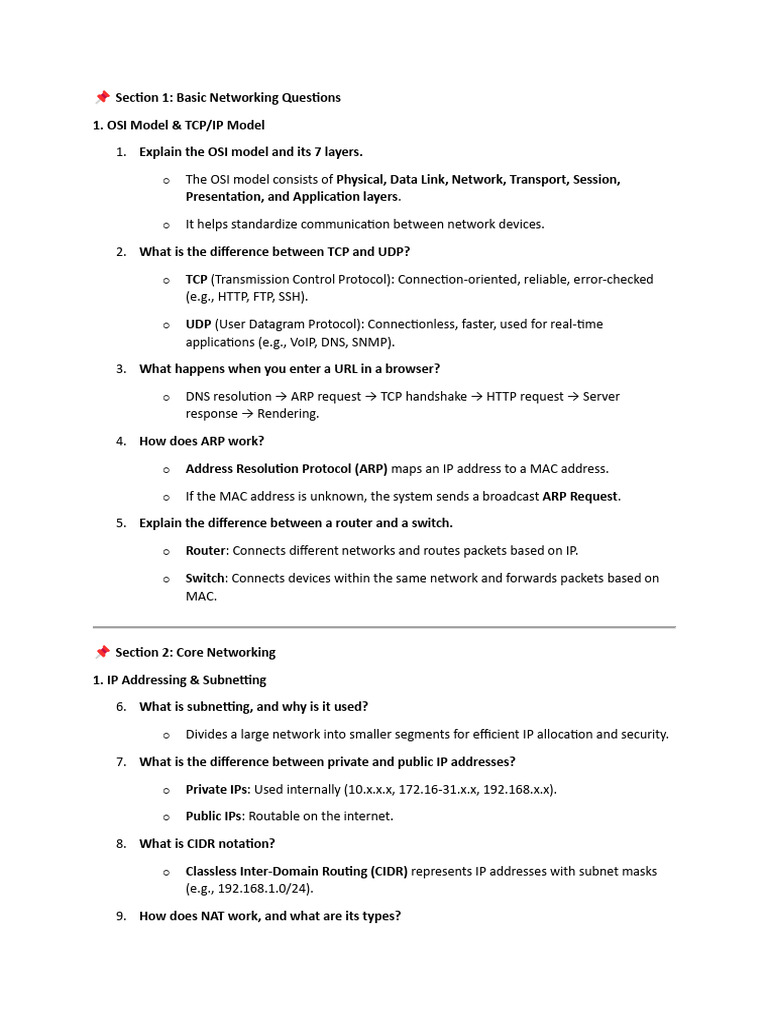 Network Security Interview QnA | PDF | Internet Protocols | Computer ...