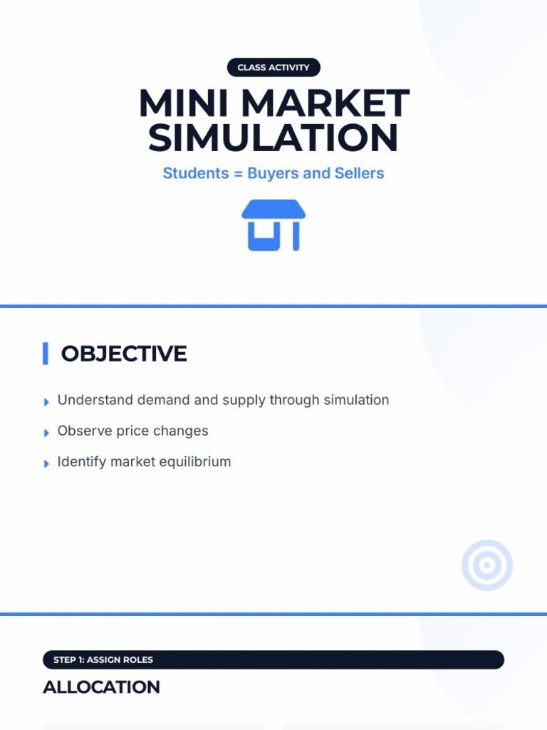 Mini Market Simulation Activity | PDF