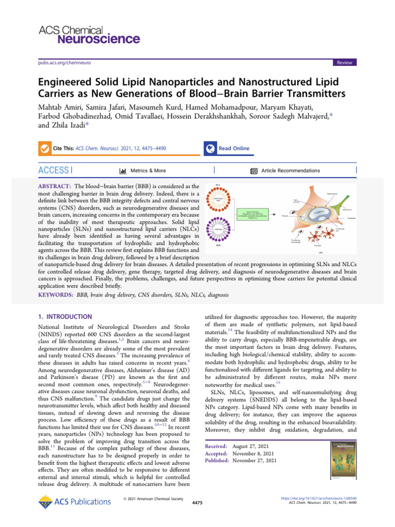 Engineered Solid Lipid Nanoparticles and Nanostructured Lipid Carriers ...