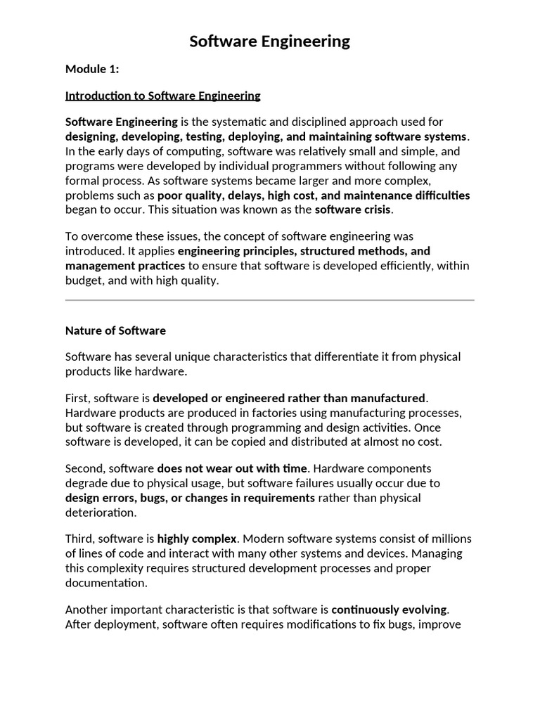 SEPM Module 1 2 | PDF | Software Development | Software