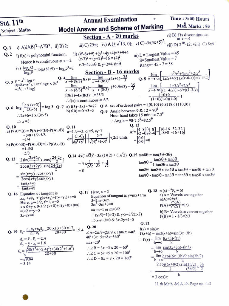 Maths Answer | PDF | Triangle Geometry | Geometric Measurement