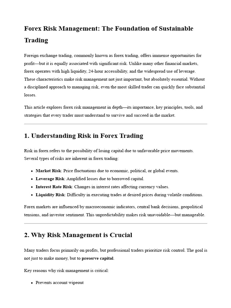 Forex Risk Management | PDF | Foreign Exchange Market | Risk