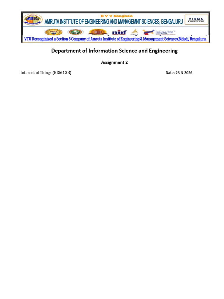 IoT Assignment 2 | PDF