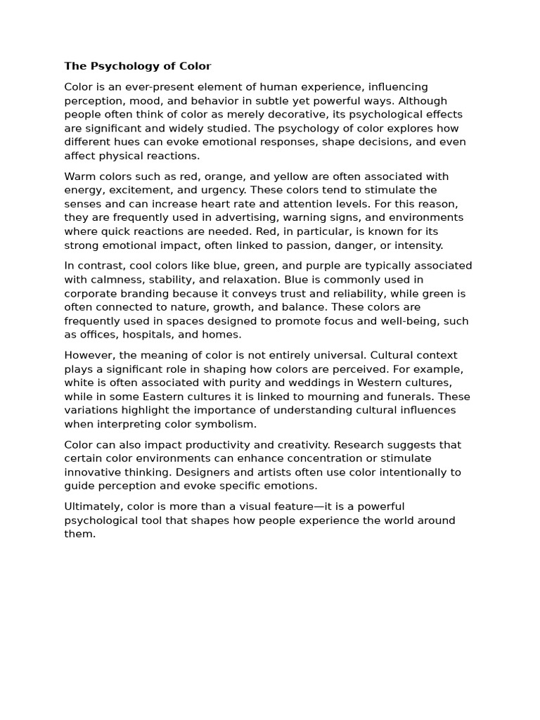The Psychology of Color | PDF