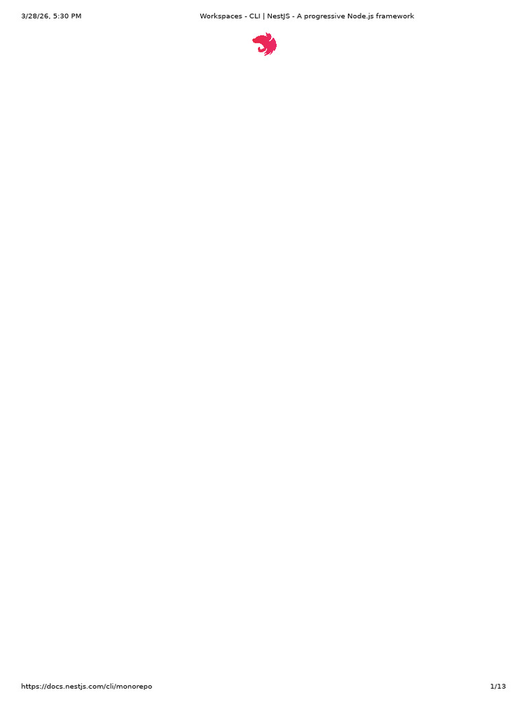 7.workspaces - CLI - NestJS - A Progressive Node - Js Framework | PDF ...