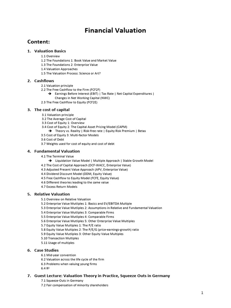 Financial Valuation - Comprehension | PDF | Capital Asset Pricing Model ...