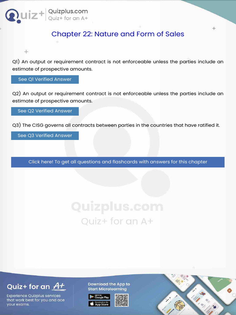 An Output or Requirement Contract Is Not Enforceable Unless The Parties ...