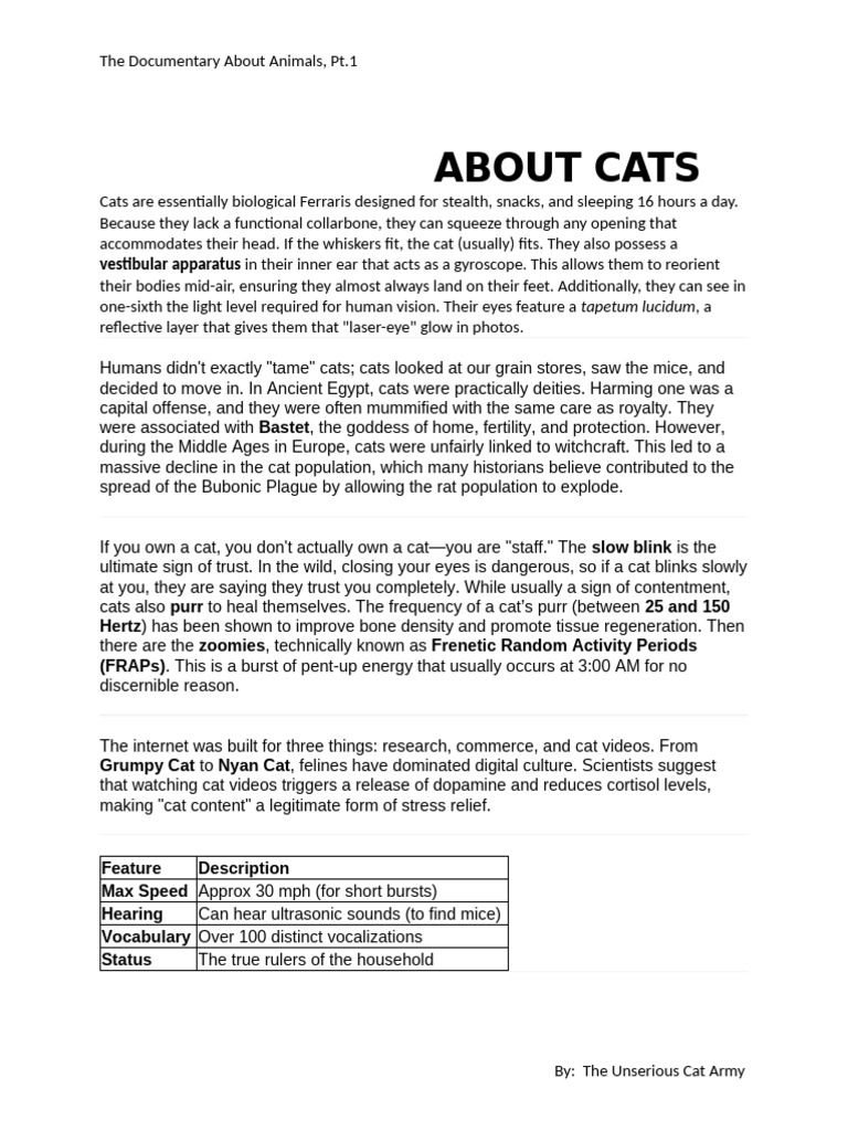 About Cats | PDF