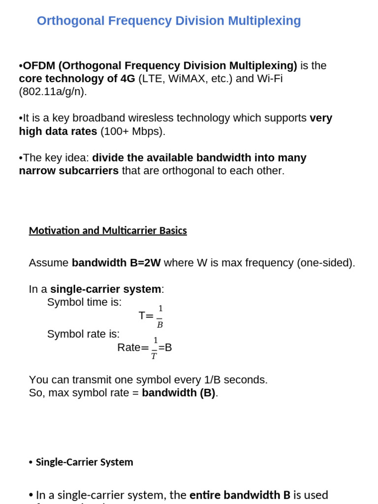 Orthogonal Frequency Division Multiplexing | PDF | Orthogonal Frequency ...