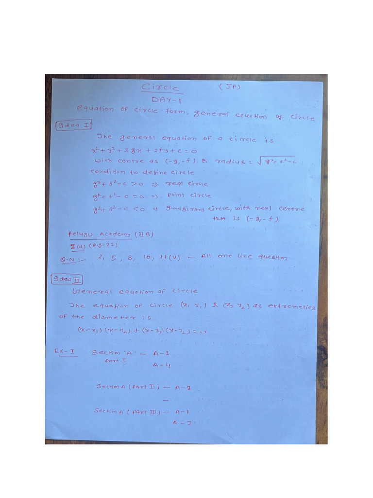 Circles Ch3 Class 12 JP Vivek | PDF
