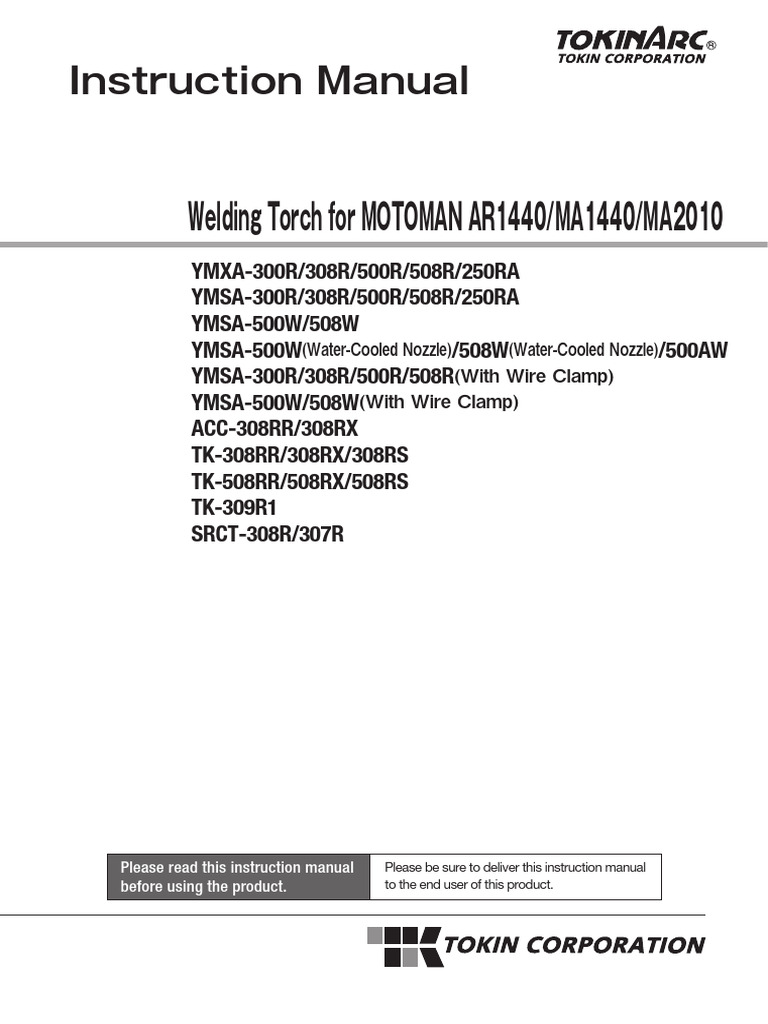 Tokin Welding Torch MA 2010 | PDF | Welding | Construction